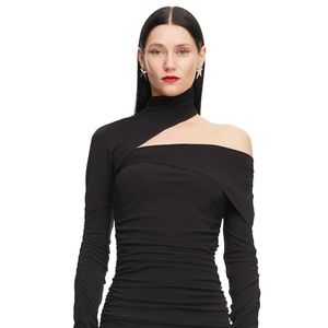 MUGLER H&M Gathered one-shoulder mini dress
